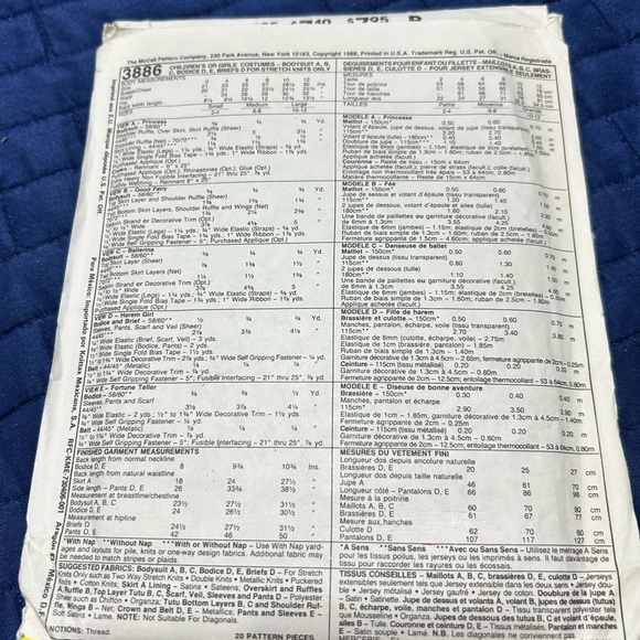 McCall 3886 girls costume pattern. Size med(6-8)princess, ballerina, mystic - Picture 6 of 10